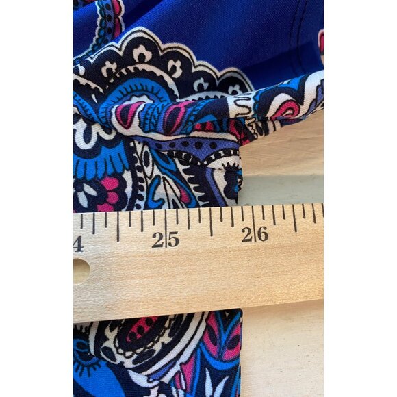 Roz & Ali 2X Womens Tunic Boho Paisley Short Sleeve Long Line Oversized Top - Picture 8 of 11